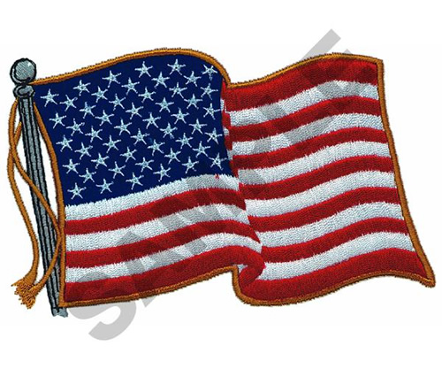 American Flag Embroidery Design