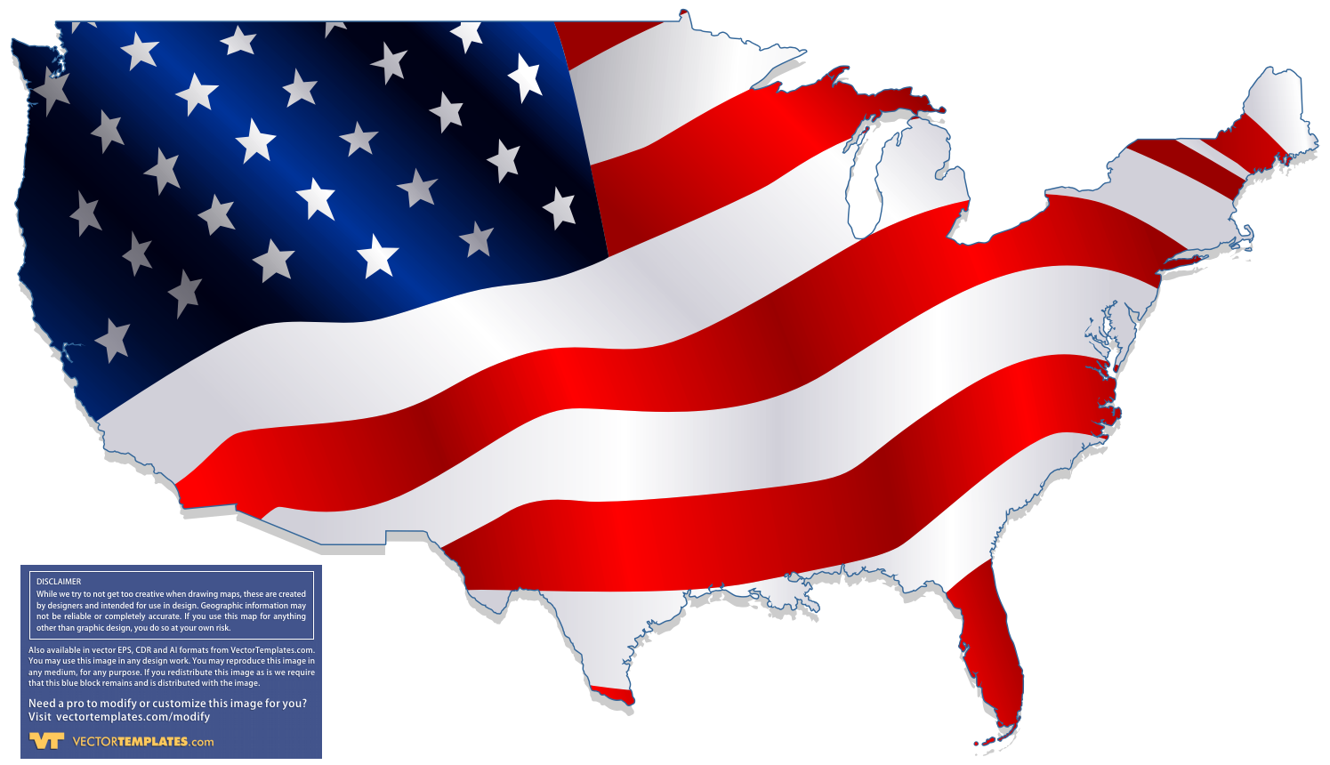 American Flag USA Map