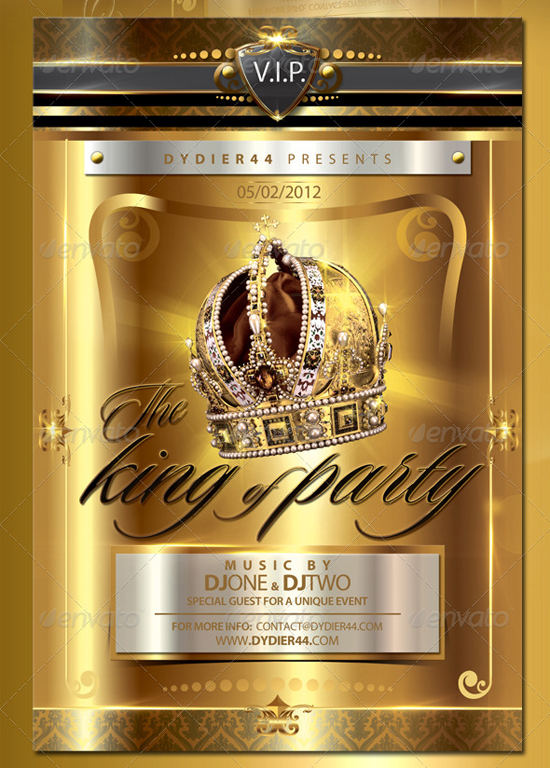 Black and Gold New Year's Flyers Templates Free