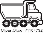 Black and White Dump Truck Vector