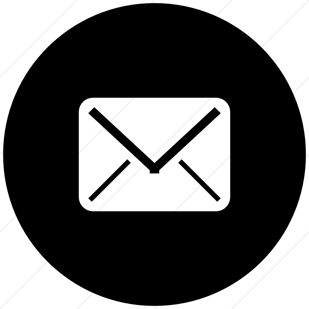 Black and White Email Icon Circle
