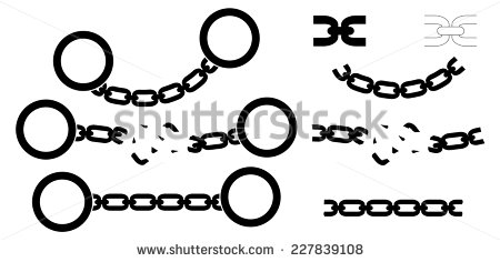 Black and White Handcuff Broken Chains