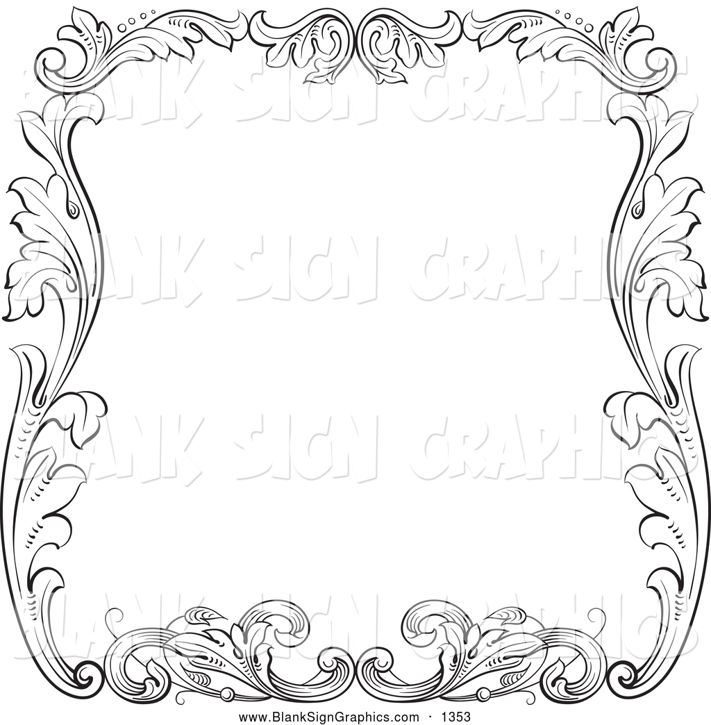 Black and White Leaf Border Black and White Leaf Border