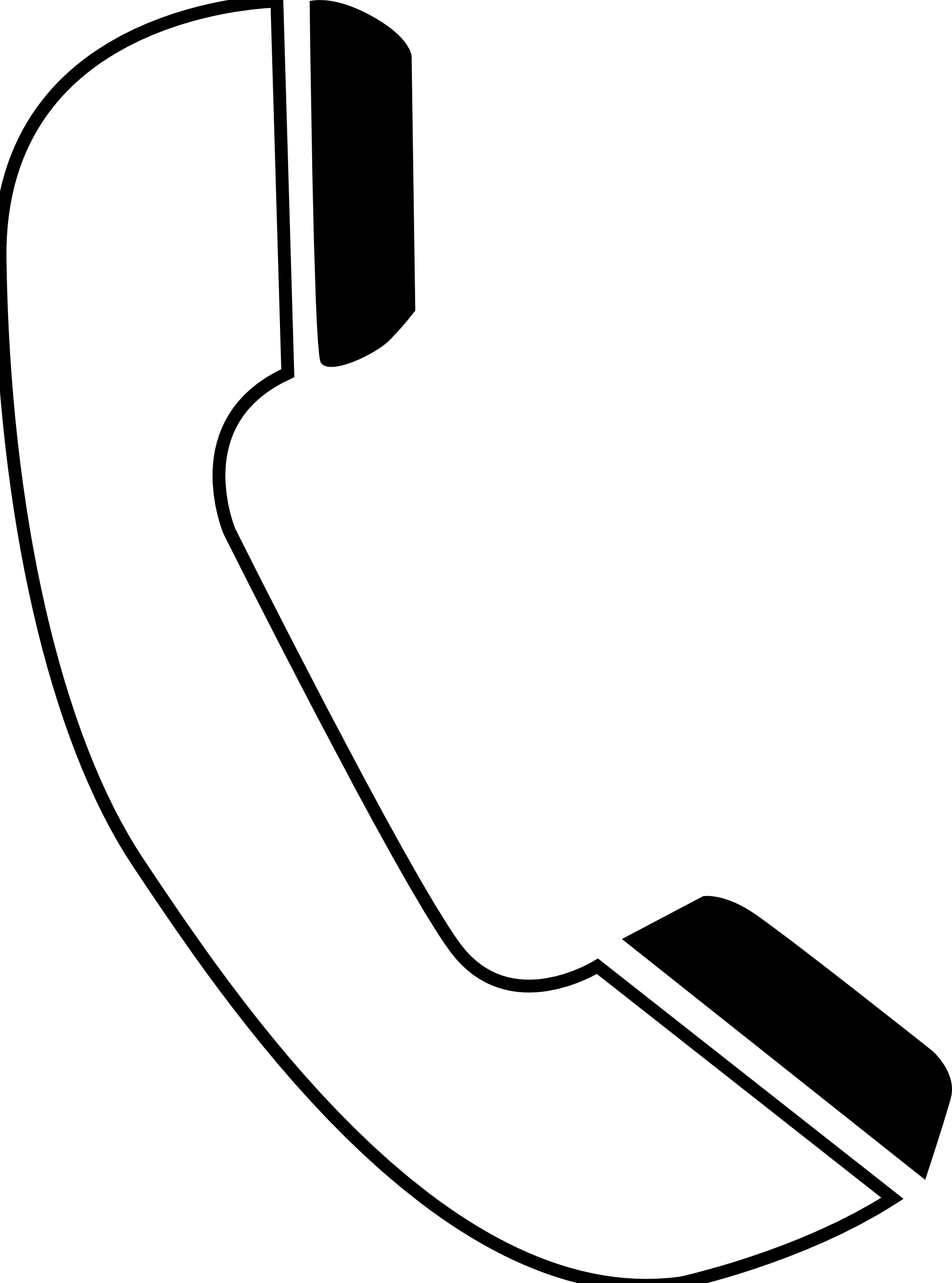 Black and White Phone Icon