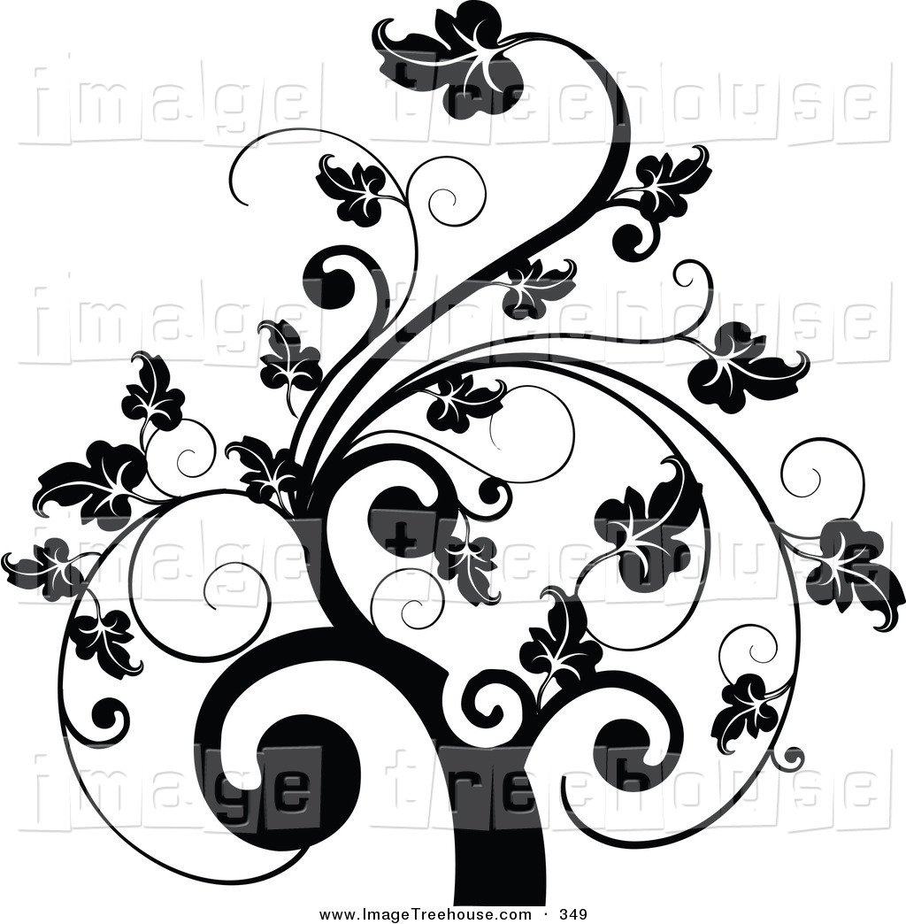 Black and White Scroll Clip Art