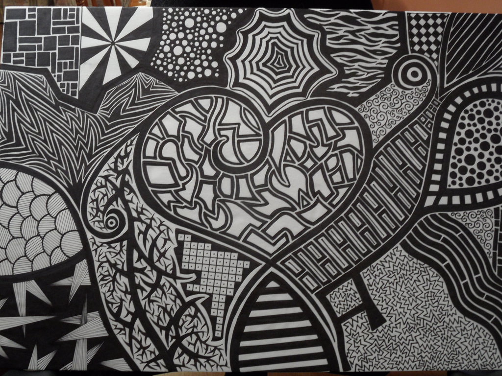 Black and White Sharpie Art Black and White Sharpie Art