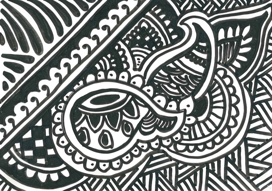 Black Sharpie Art On Paper