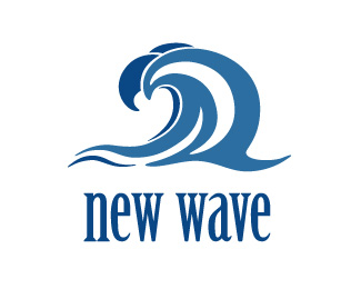 Blue Circle Stars Waves Logo