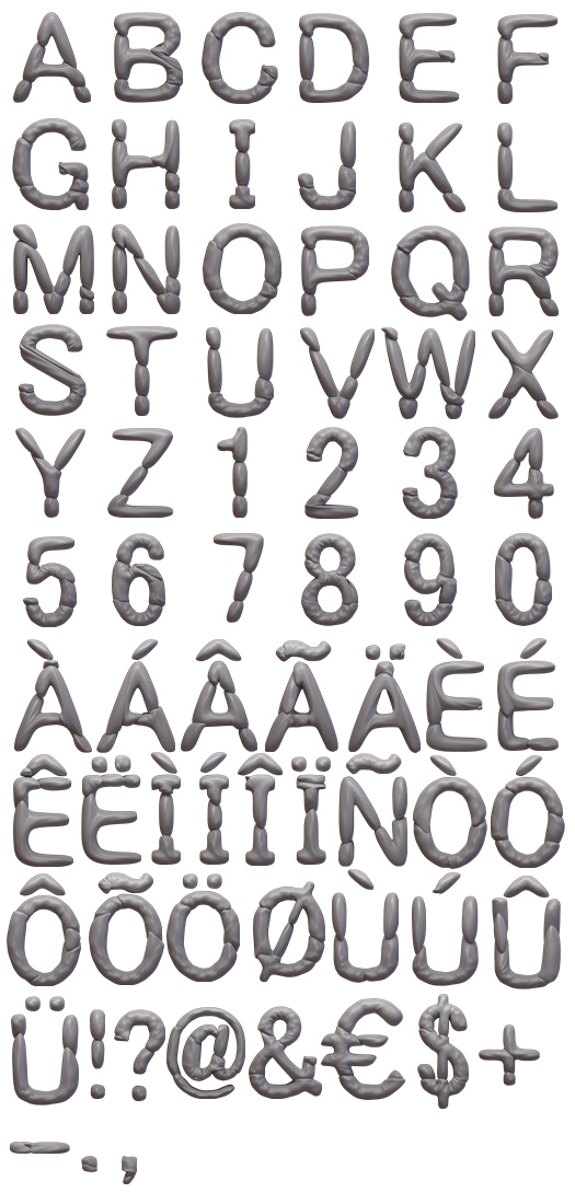Bone Font Alphabet Letters