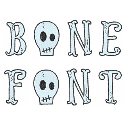 Bone Font Alphabet Letters