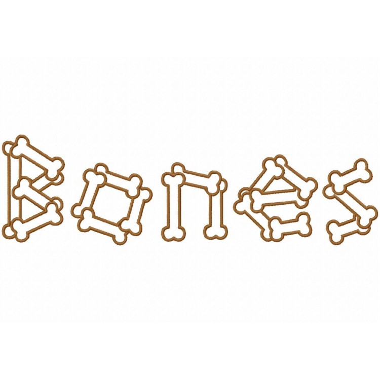 Bones Embroidery Font