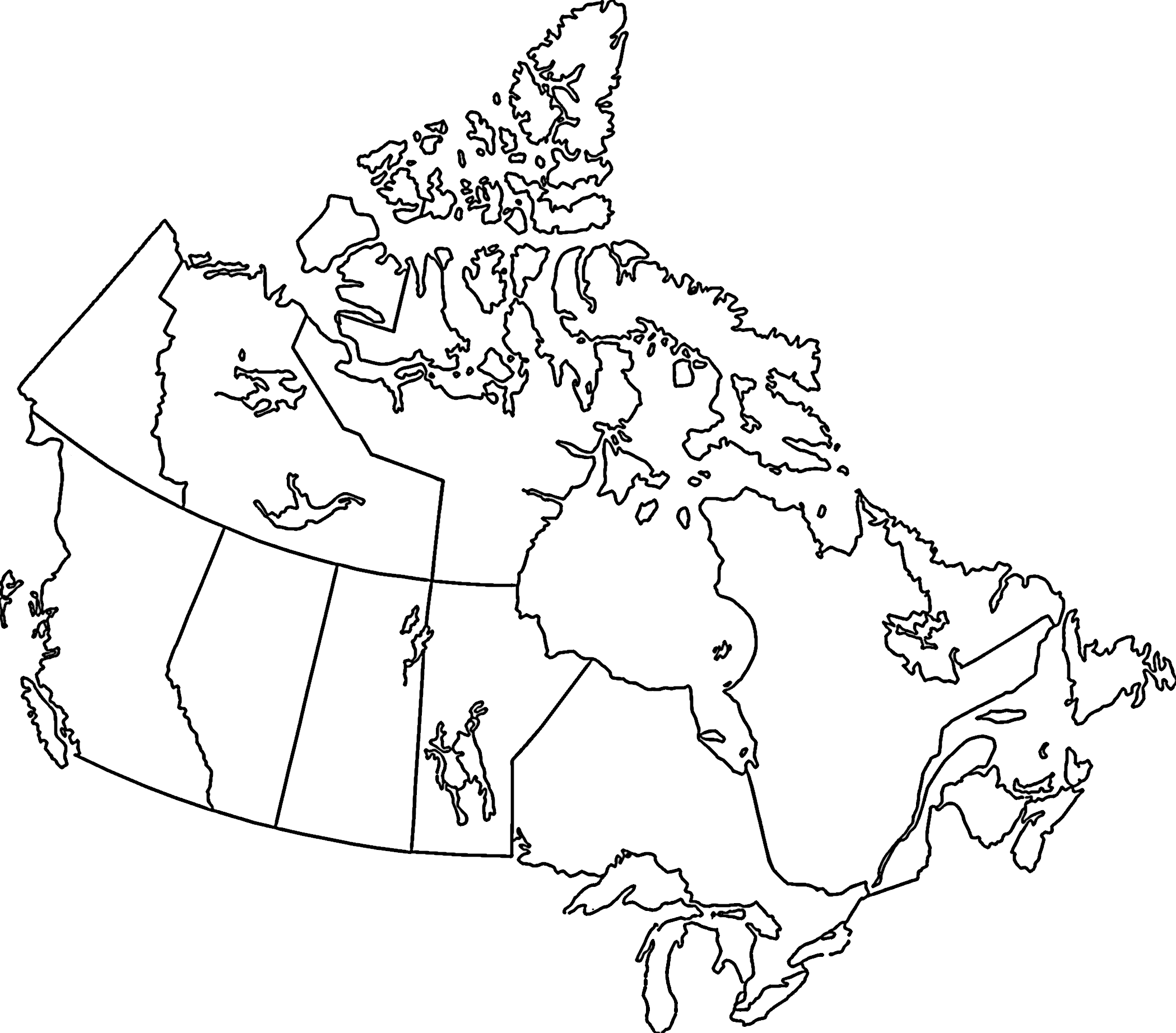 7 Canada Map Outline Vector Images