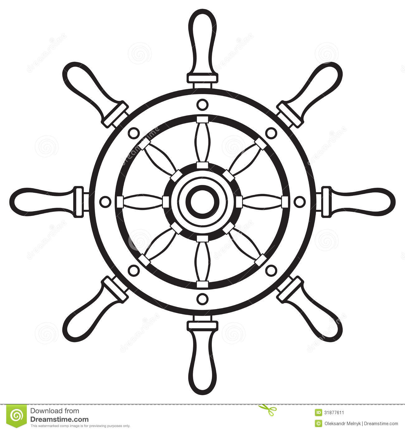 Captains Wheel Silhouette Clip Art