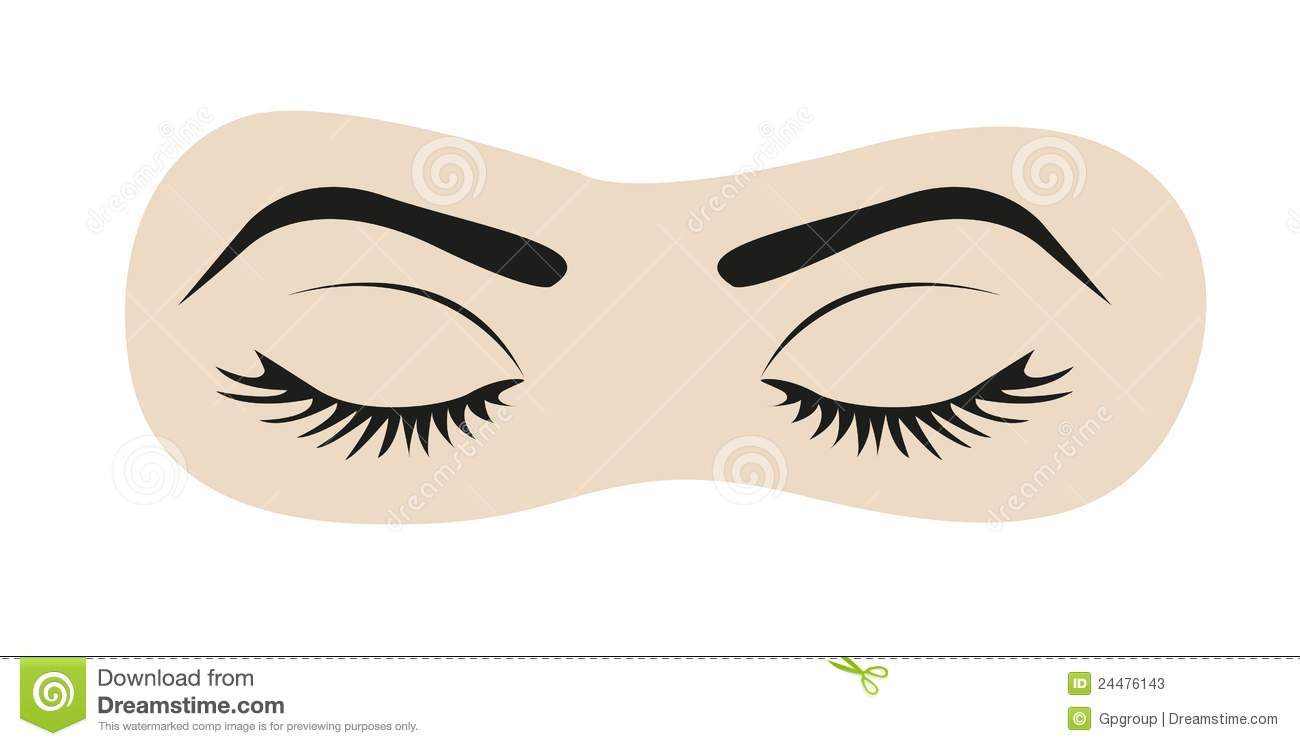 Cartoon Eyes with Eye Lashes Clip Art