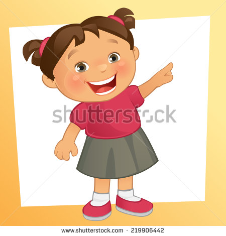 Cartoon Little Girl Curly Hair