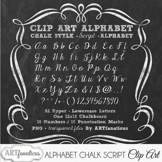 Chalkboard Alphabet Clip Art