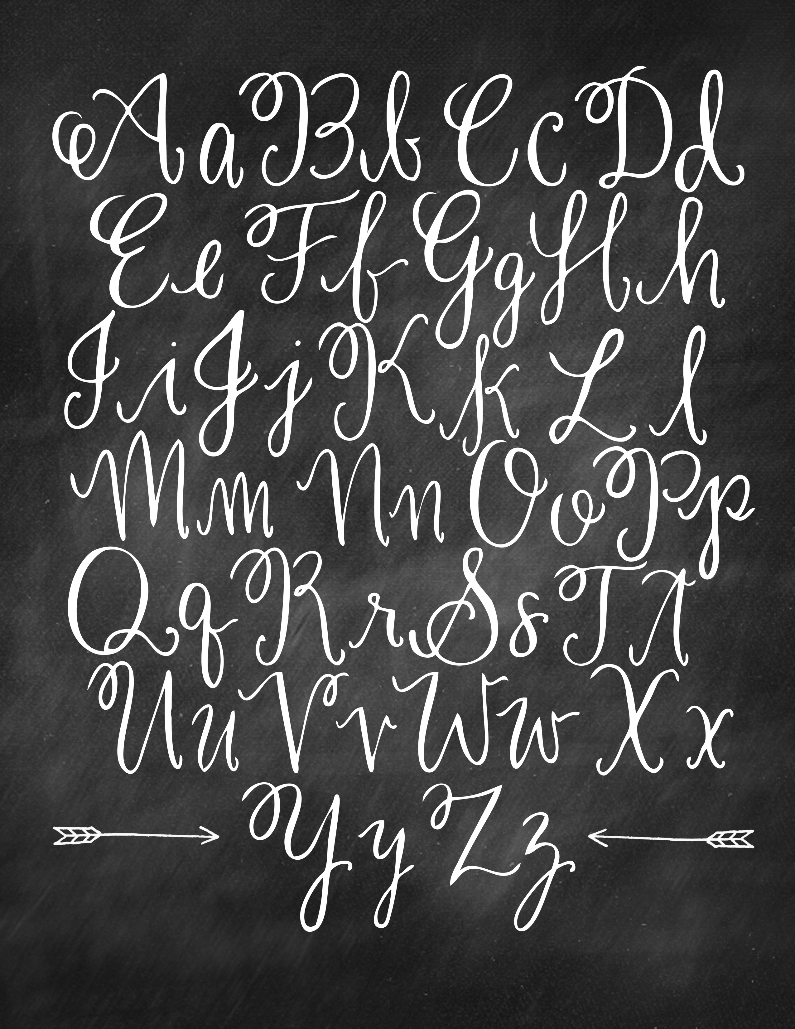 Chalkboard Cursive Font Alphabet