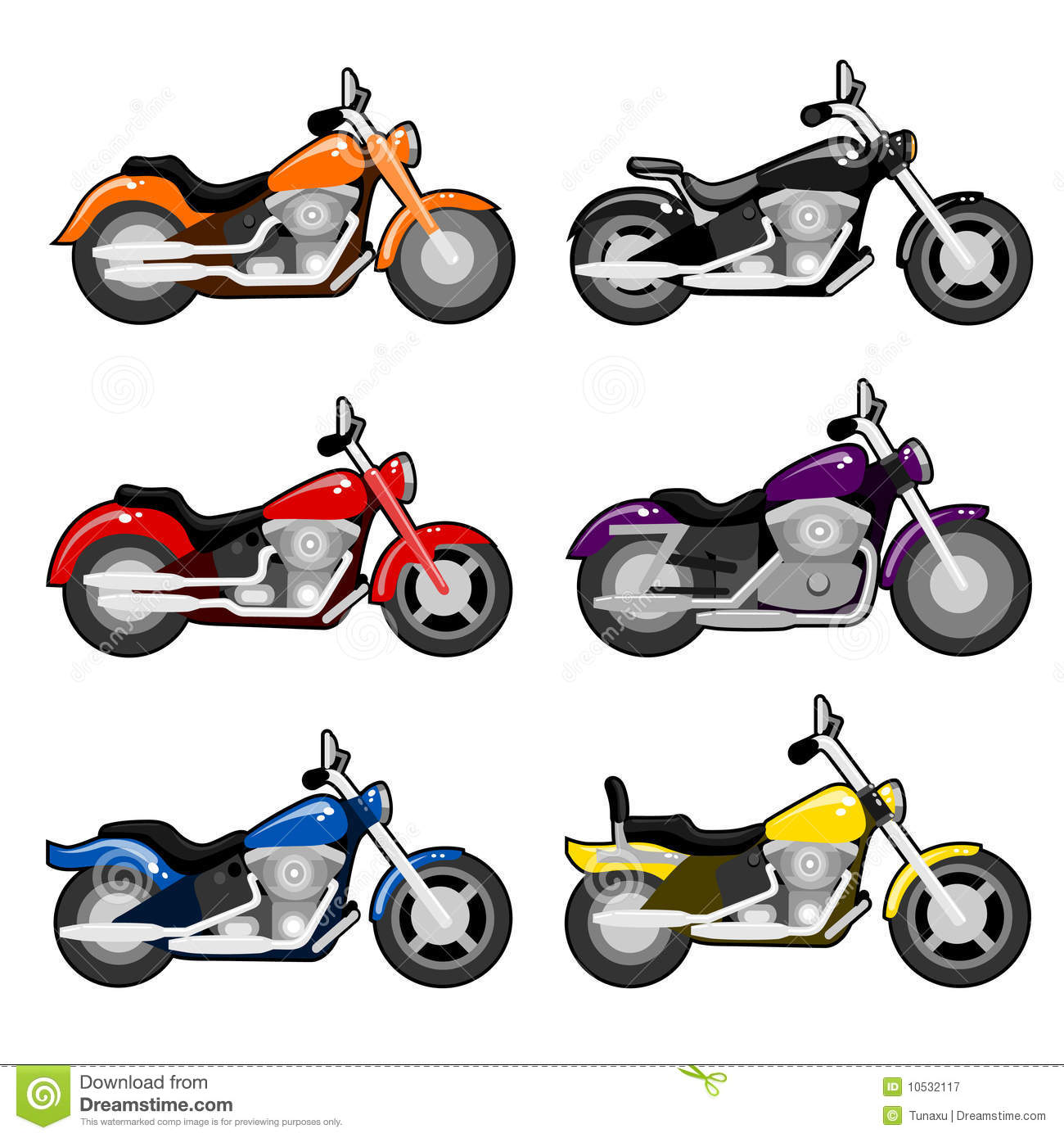 Chopper Motorcycle Clip Art Vector