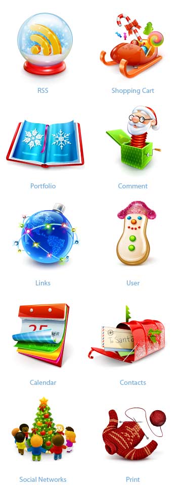 5 Christmas Icons For Web Images