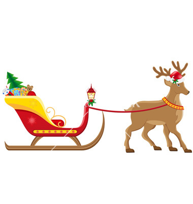 Christmas Santa Sleigh Vector