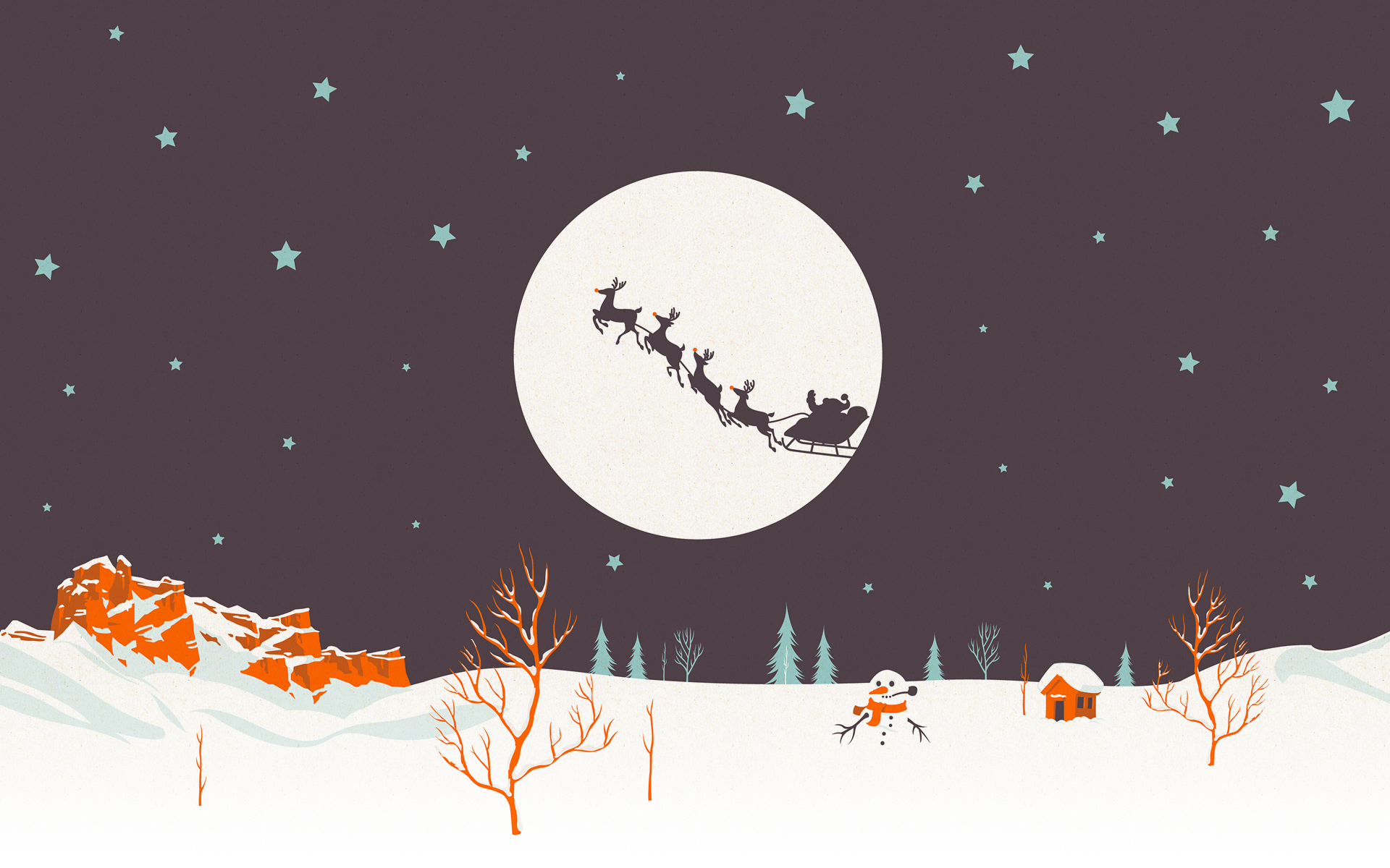 Christmas Santa Sleigh Vector