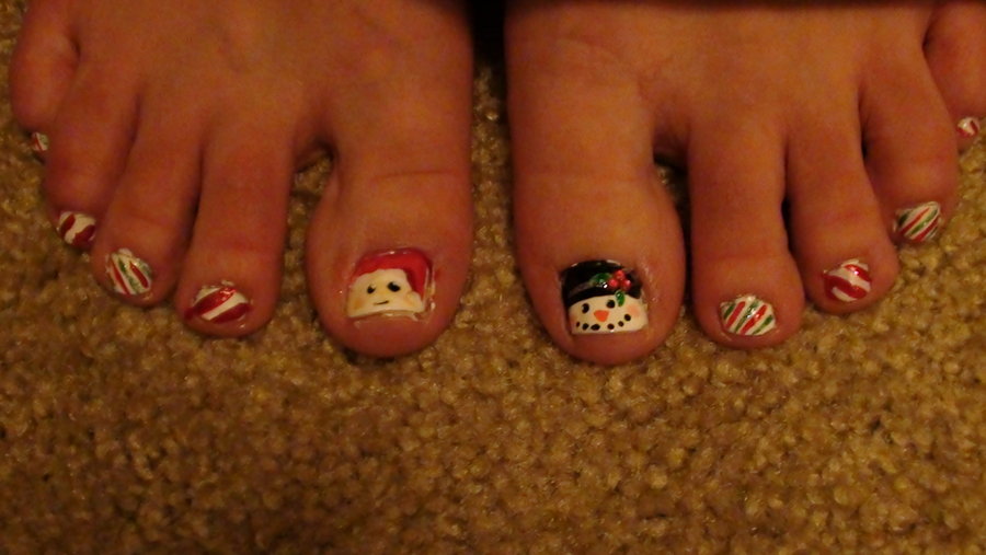 Christmas Toe Nail Art Designs