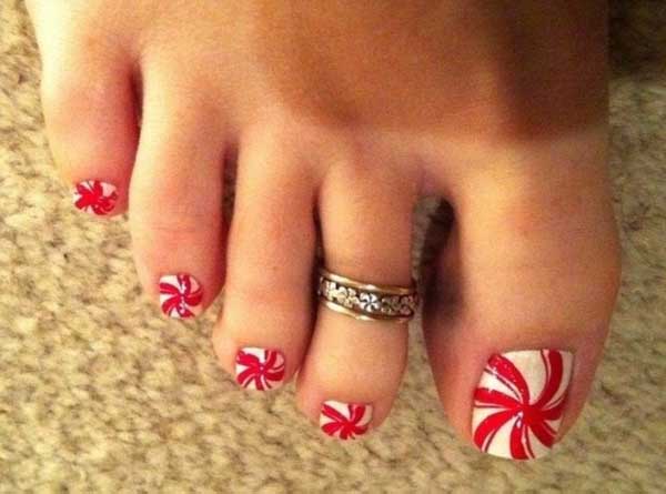 Christmas Toe Nail Art Designs