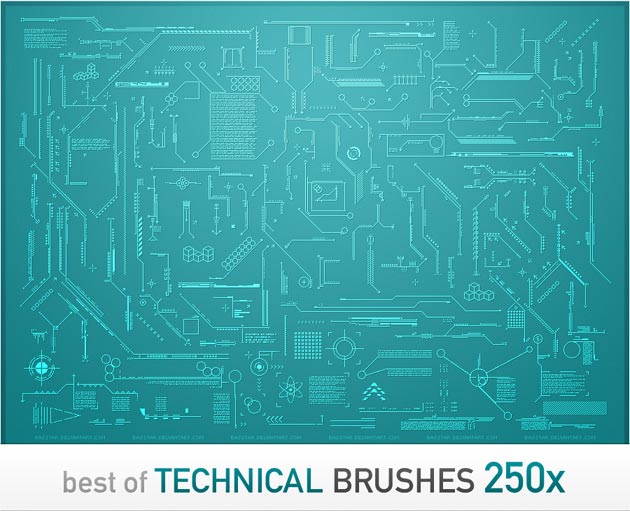 Circuit Board Photoshop Brushes