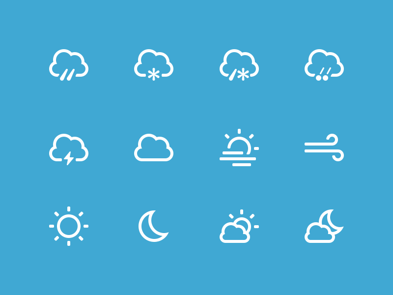 Clean Weather Icons PNG