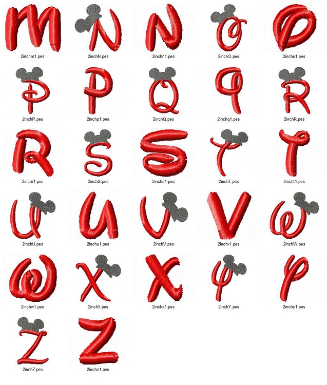Disney Font Alphabet Letters