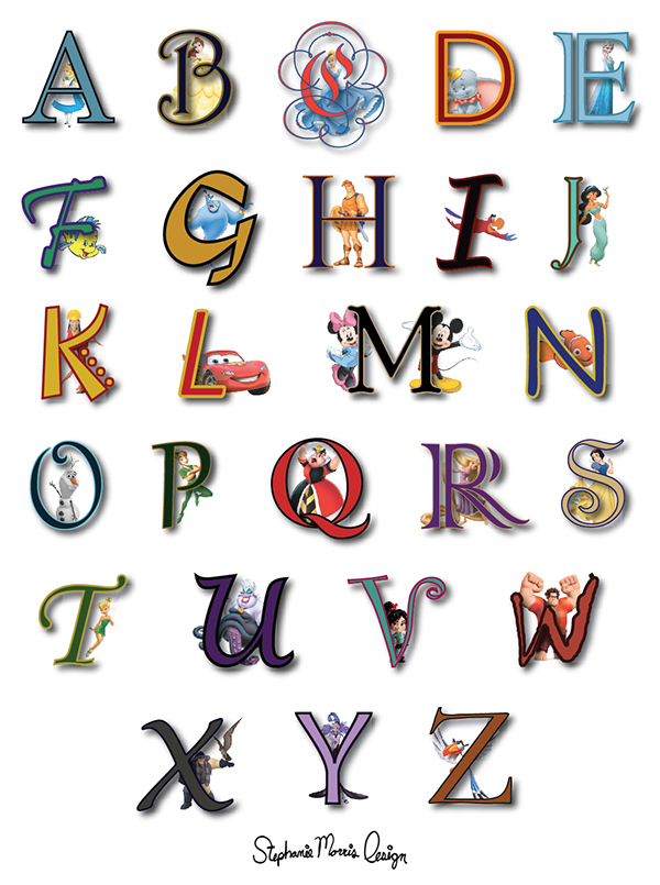 Disney Font Alphabet Letters