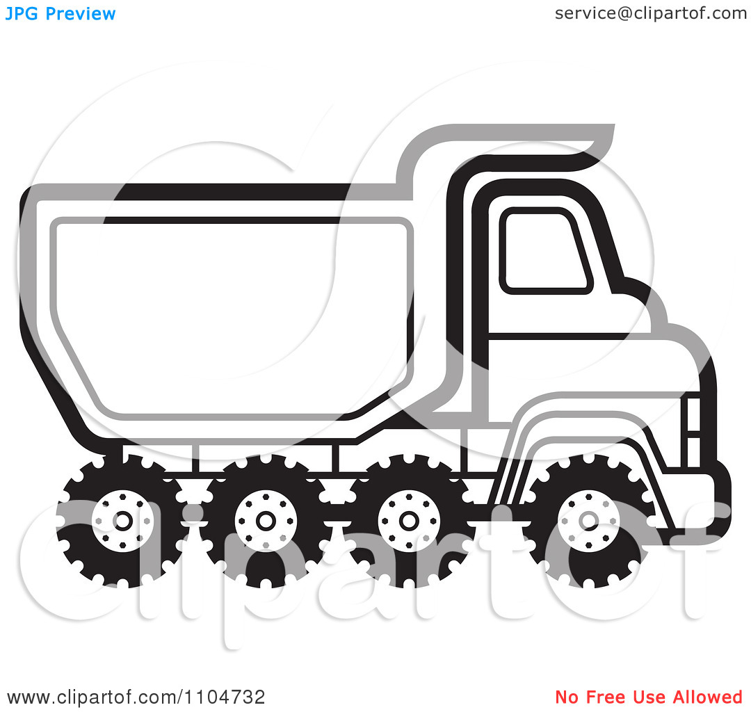 Dump Truck Clip Art Black and White