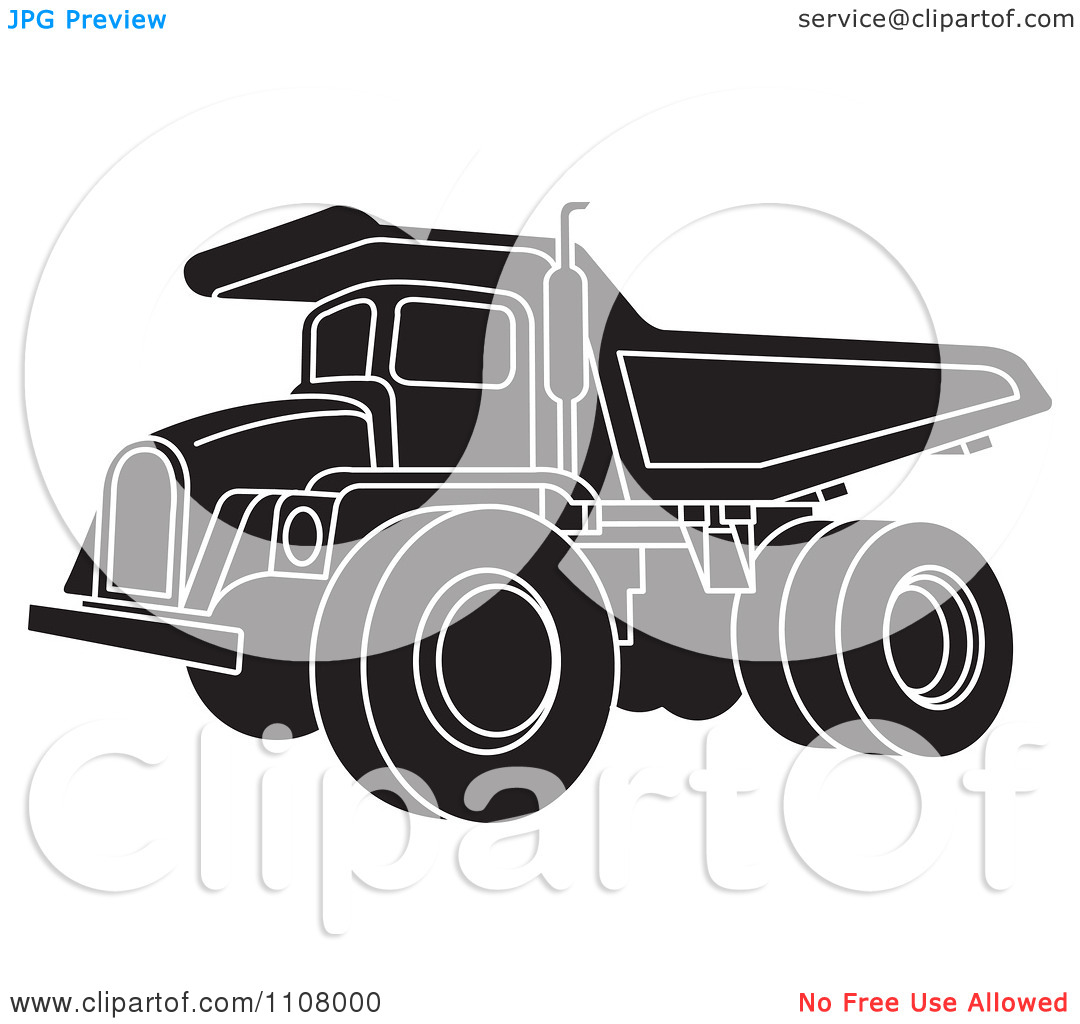 Dump Truck Clip Art Black and White