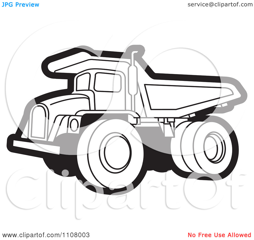 Dump Truck Clip Art Black and White