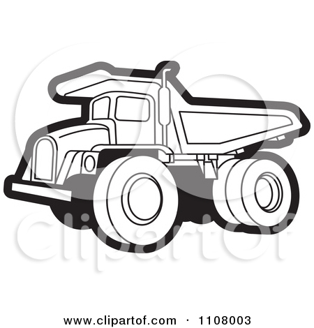 Dump Truck Clip Art Black and White