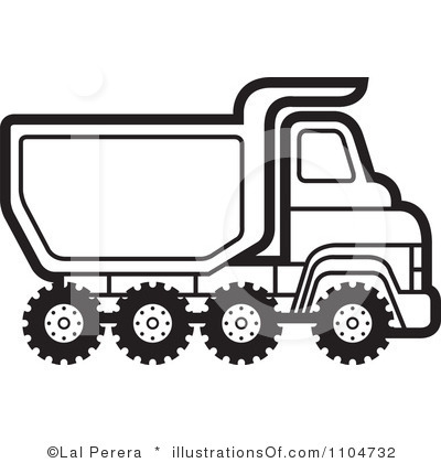 Dump Truck Clip Art Black White