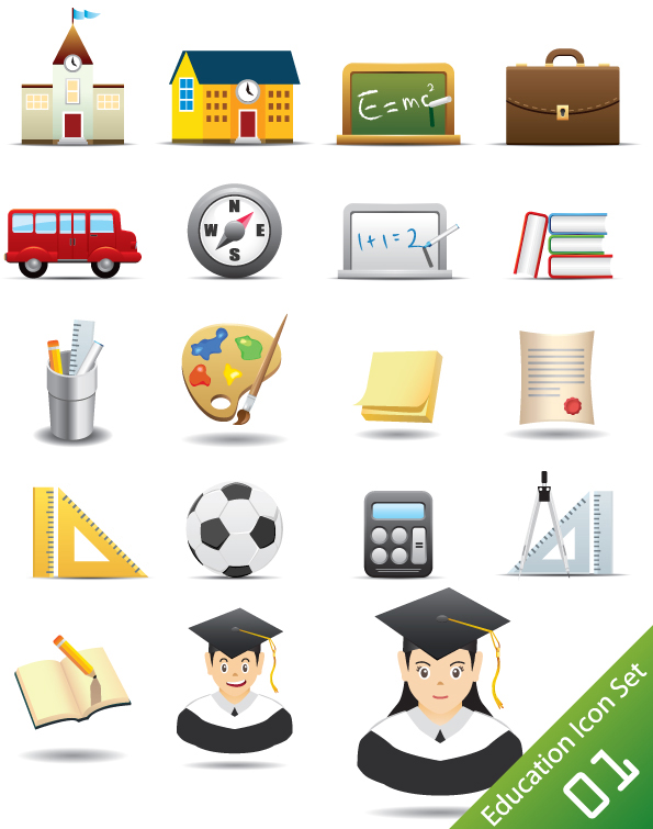 Education Icons Vector Free