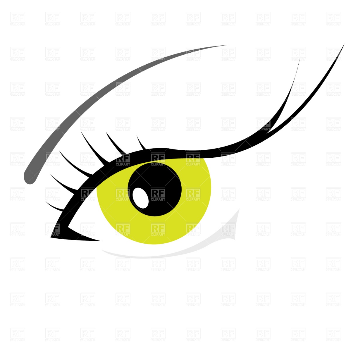 Eye with Eye Lashes Vector Clip Art