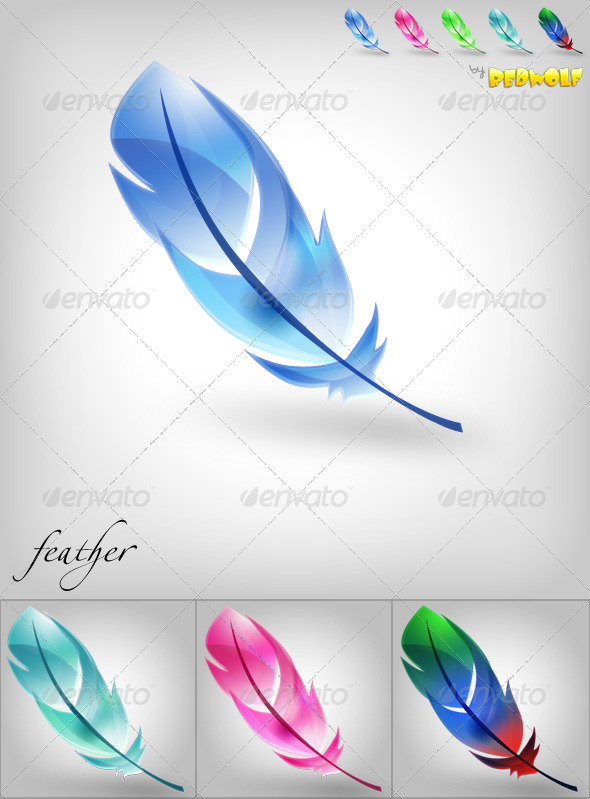 15 Feather Icon PSD Images