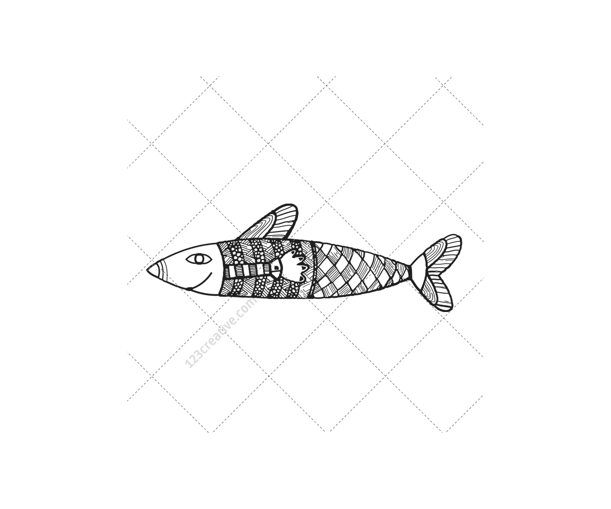 Fish Drawing Sketch Vector