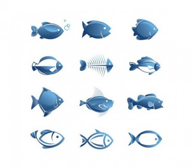 13 Simple Fish Vector Images