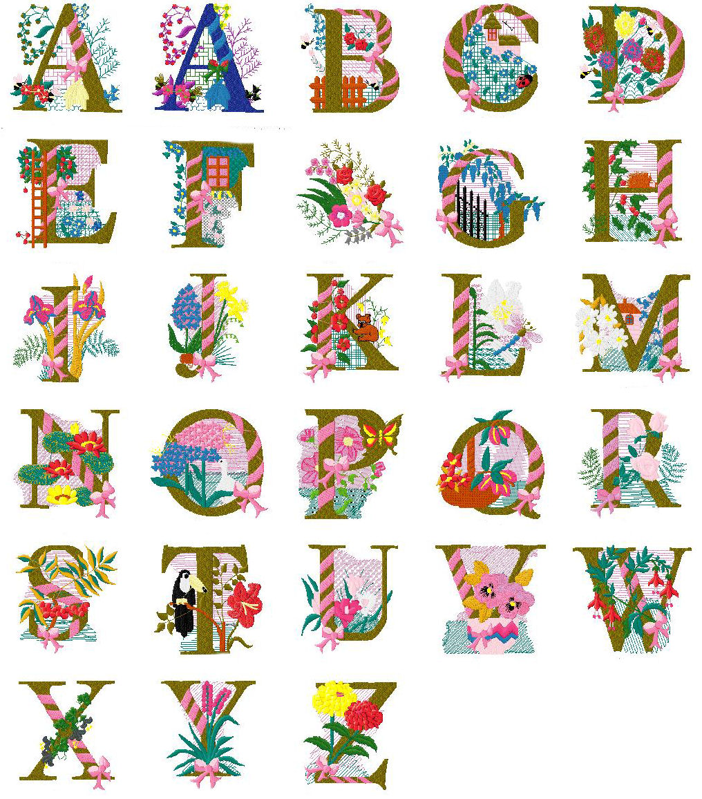 Free Embroidery Design of the Alphabet Letters