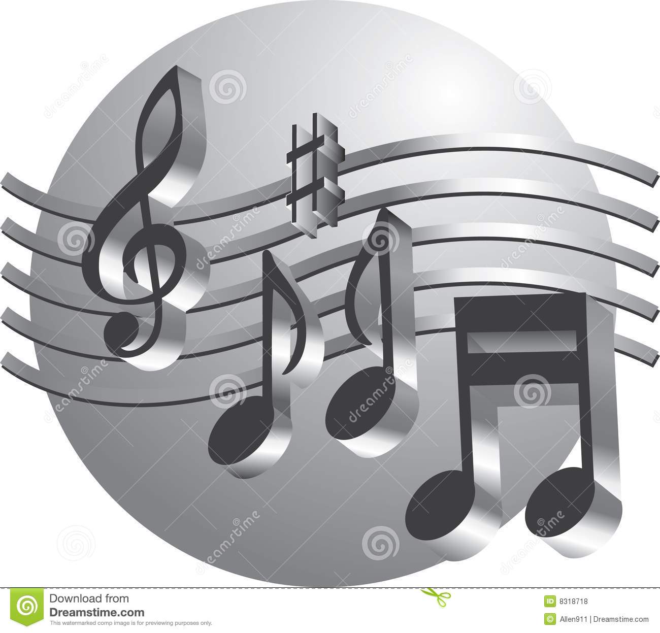 Free Music Note Backgrounds Silver