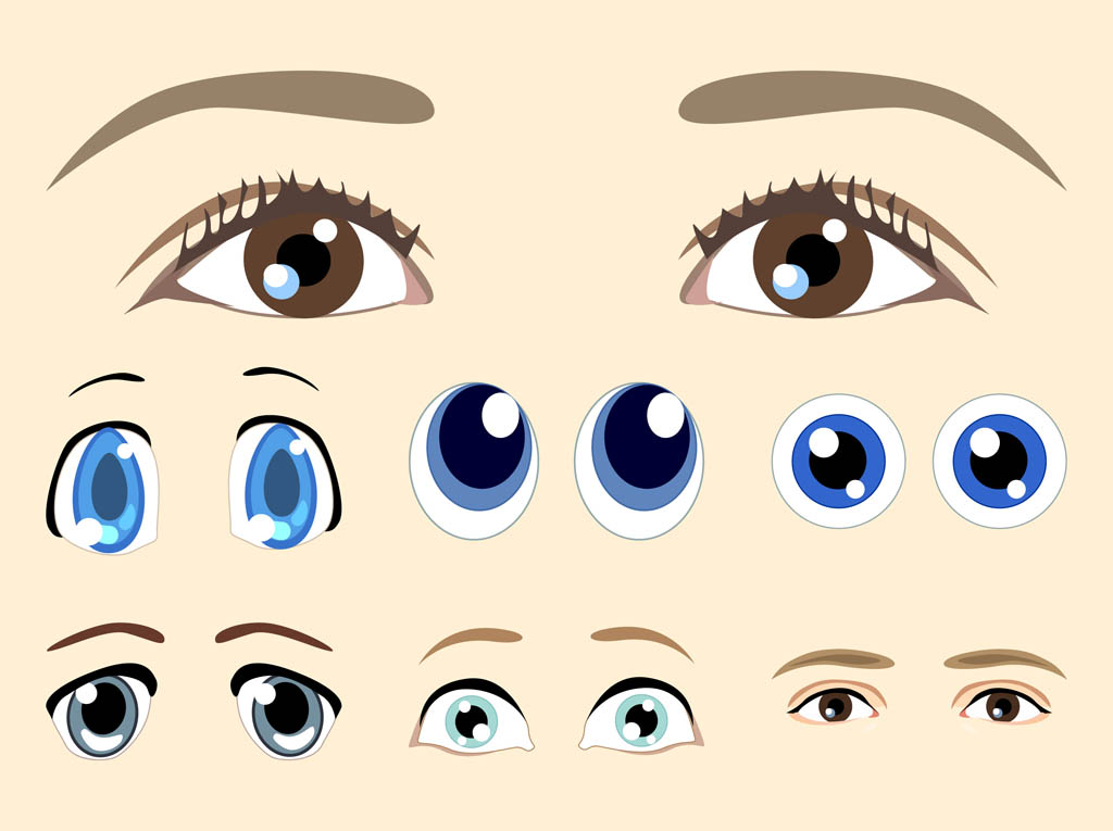 Free Vector Cartoon Eyes