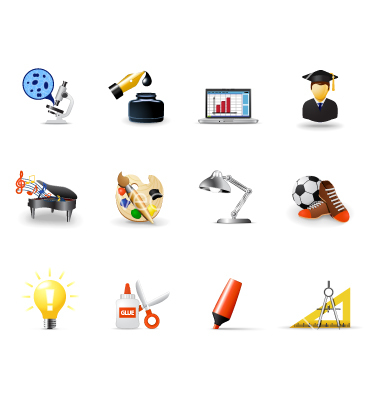 10 Free Vector School Icons Single Images