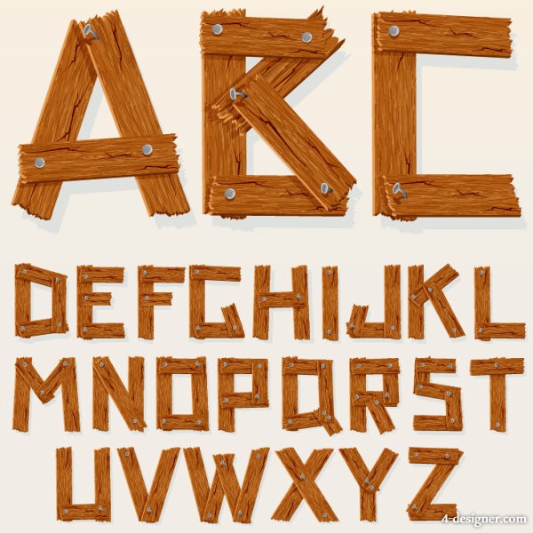 Free Vector Wooden Alphabet Letters