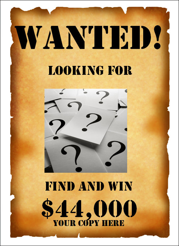 Free Wanted Poster Template for Publisher