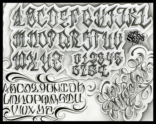 15 Chicano Gangsta Script Font Images Gangster Tattoo Lettering Font