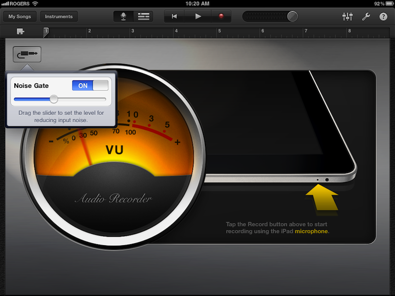 GarageBand iPad Recording