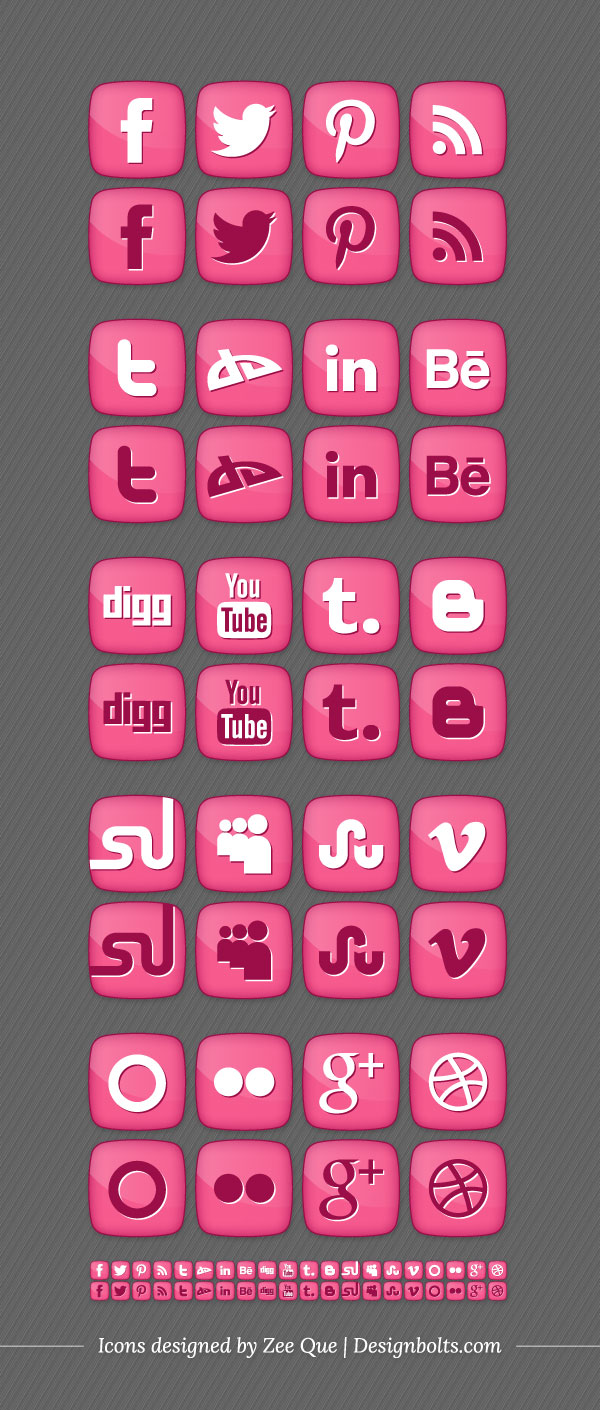 Girly Social Media Icons